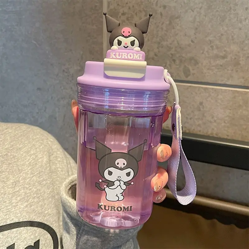 New 520Ml Sanrioed My Melody Kuromi Kawaii Plastic Water Cup Cartoon Cute Doll Coffee Cup Portable for Students Water Cup Gift