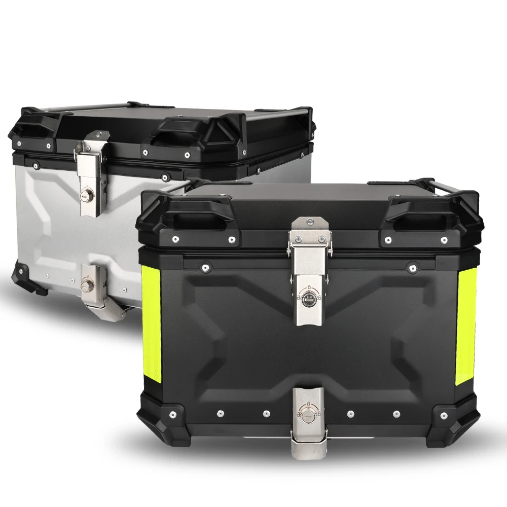 KEMIMOTO Motorrad-Topcase Universeller Aluminium-Koffer Motorrad-Heckbox 45L 55L 65L Wasserdicht mit Schloss & Rückenkissen – Detail 16
