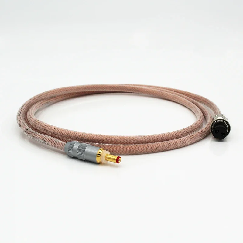 1.2M HIFI OCC Single crystal copper silver-plated wire GX16 to DC plug Linear power supply cable