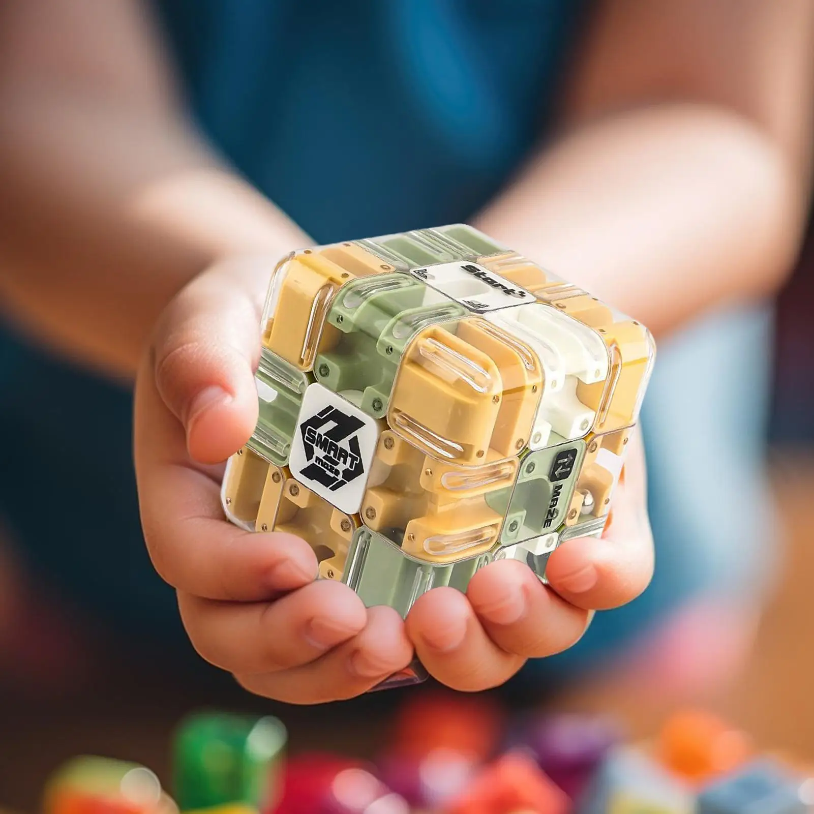 Novelty Fun 3D Maze Ball Interactive Puzzle Roller Cube STEM Learning Toy for Kids Teens Stress Relief Cognitive Skill Game