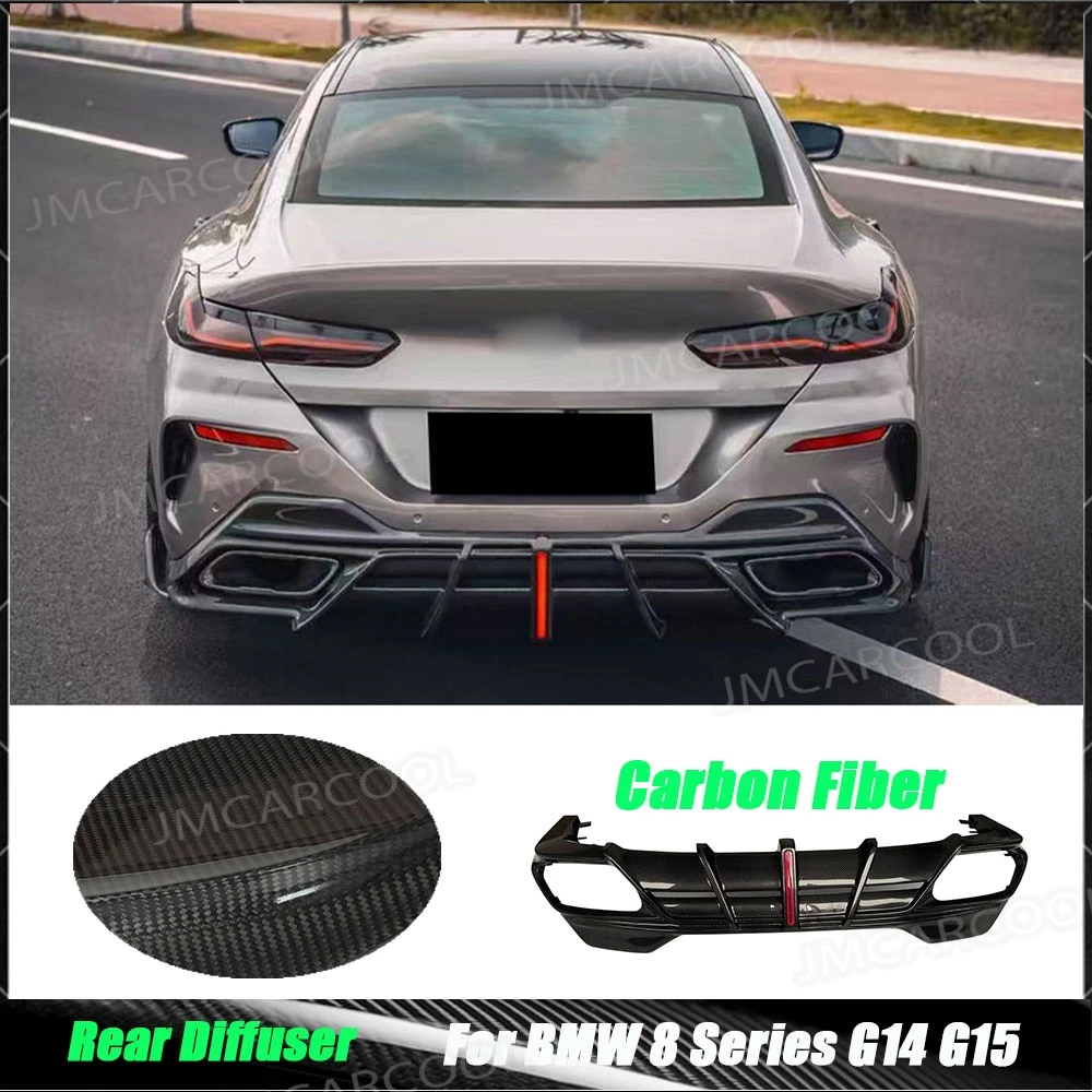 ألياف الكربون المصد الخلفي الشفاه الناشر سبويلر الجسم أطقم لسيارات BMW 8 Series G14 G15 2019-2022 تصفيف السيارة