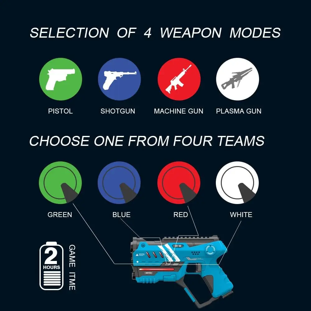 VATOS Gra laserowa na podczerwień z kamizelkami x4 Wielofunkcyjna gra laserowa do strzelania w pomieszczeniach i na zewnątrz dla dzieci Nastolatki