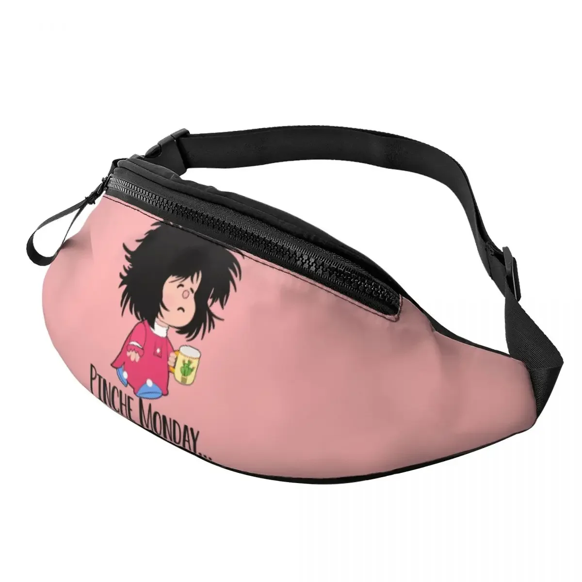 Pinche Monday Funny Mafalda Fanny Bag Custom Quino Argentina Comic Crossbody Waist Pack Women Men Running Phone Money Pouch