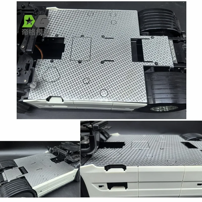 

Stainless Steel Anti-slip Plate for 1/14 Tamiya RC Truck 56375 VOLVO FH16 4X2 Toy Car Parts