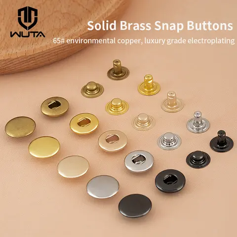 WUTA 10/20set Solid Brass Snap Buttons Snap Fasteners Kit Metal Press Studs DIY Craft Bag Accessories for Leather,Clothes,Jacket