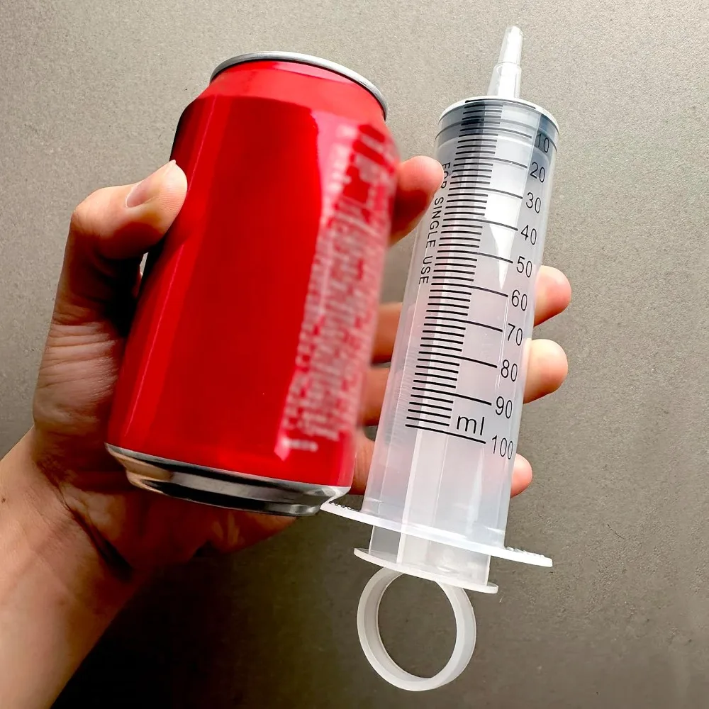 2Pcs 100ml Large Plastic Syringe Liquid Dispenser Measuring Tool for Garden Watering Pet Feeding Lab Ink Oil Refill