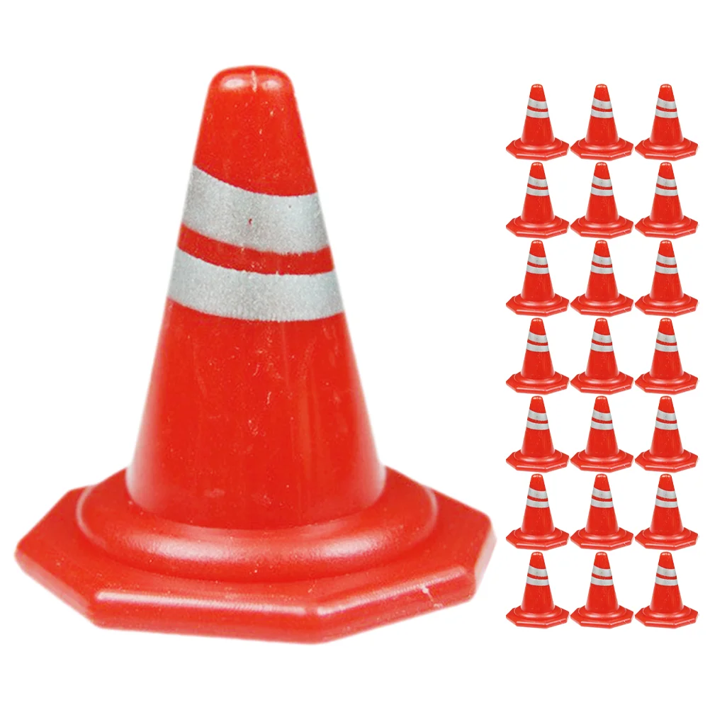 50 Pcs Road Signs Miniature Traffic Barrier Pp Roadblock Toy Plastic School Teaching Aids Cones and Child