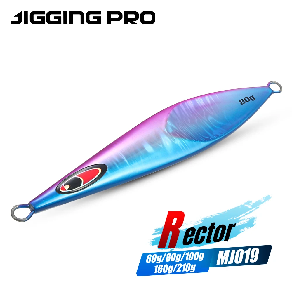 JIGGING PRO 60g 80g 100g 160g 210g Rector Slow Jig Saltwater Metal Jigs Deep Sea Fishing Tackle