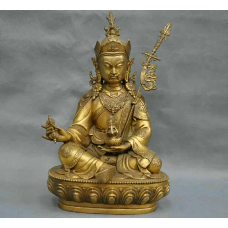 

12-Inch Copper Padmasambhava Guru Padmasambhava Buddha Statue Rinpoche Orgyen Menla