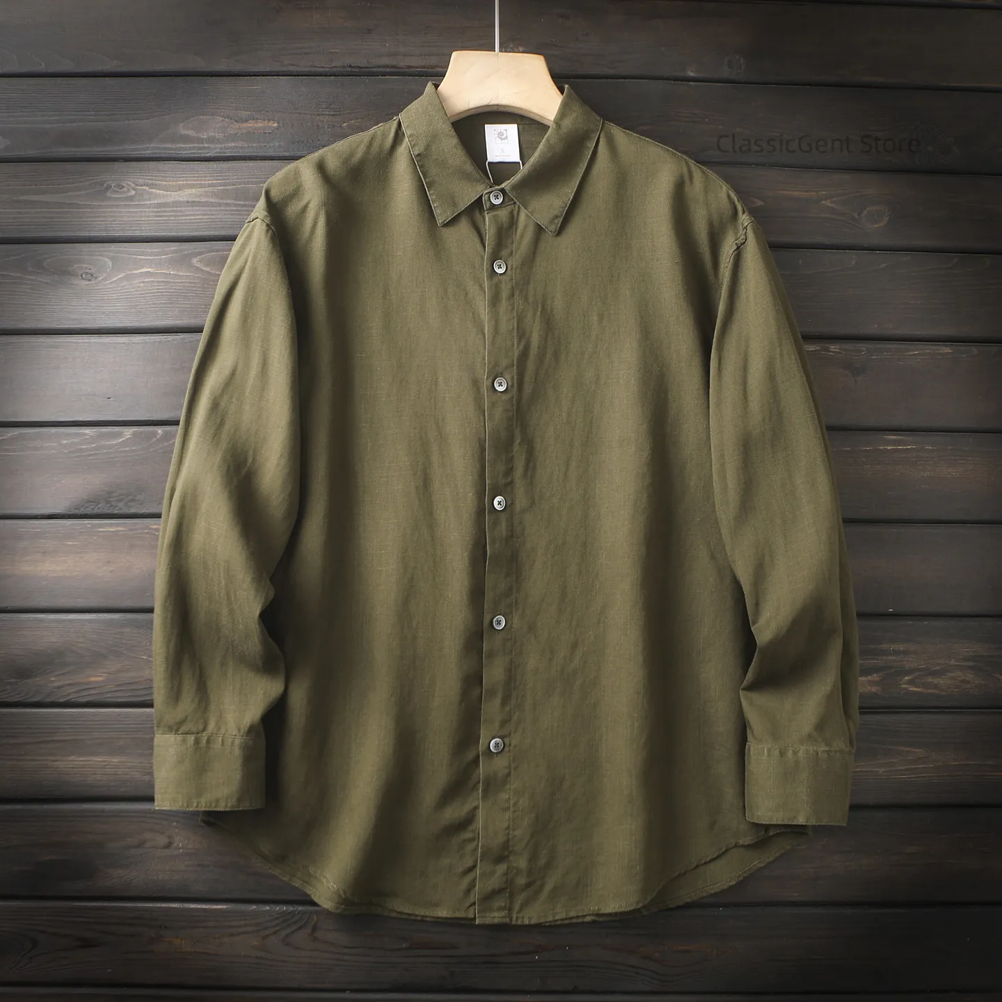 

Classic old money style, men's four-season commuting casual lapel long-sleeved shirt top