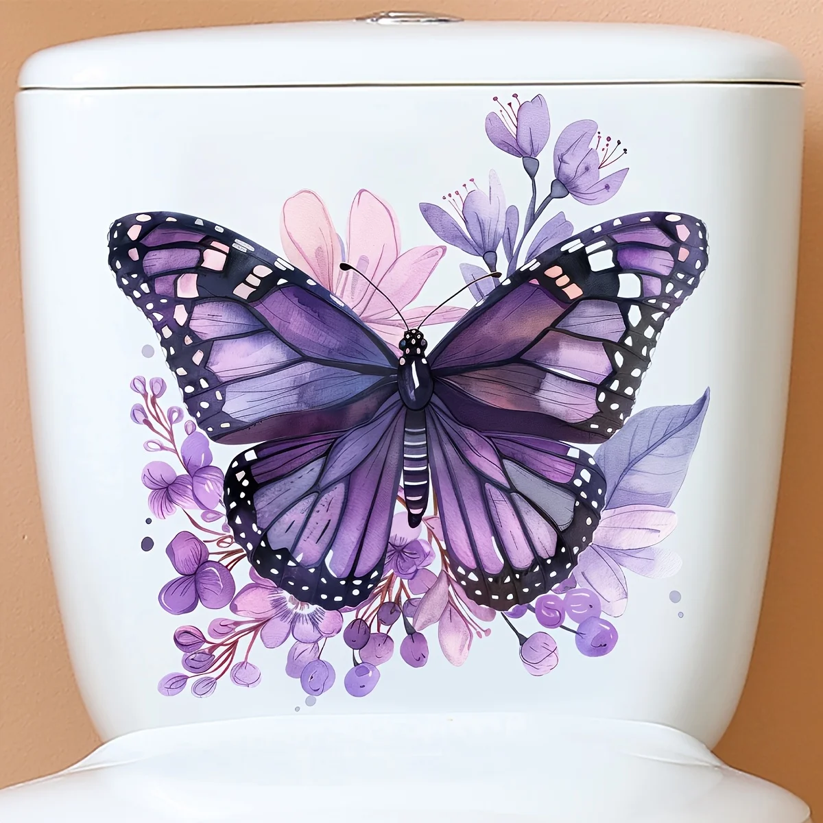Noble Elegant Purple Flower Butterfly Decoration Sticker Self-Adhesive Magic Mysterious Butterfly for Home Decor B100