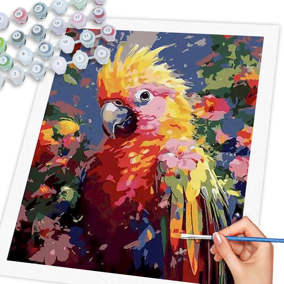 

GATYZTORY Parrot Paint By Numbers Home Decoration Picture Paint Animal Painting Numbers DIY Artwork