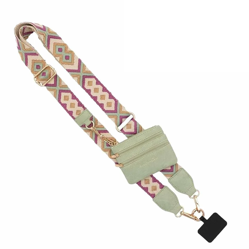 

NEW-Phone Strap With Zippered Pouch, Clip And Go Strap For Phone With Wallet Crossbody, Phone Strap Crossbody