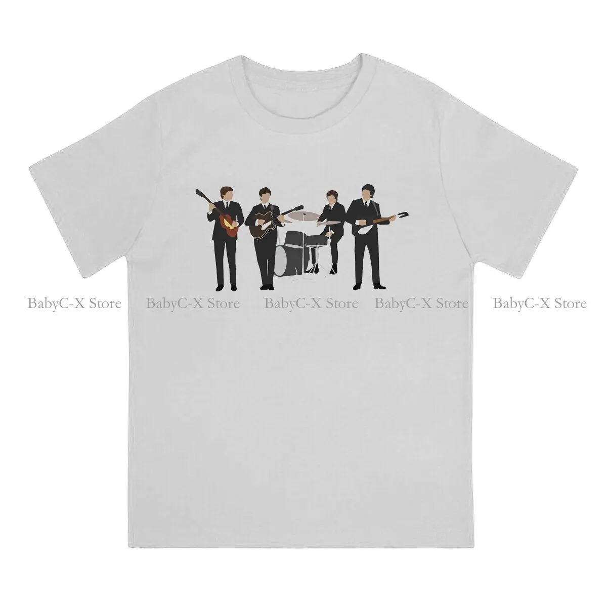 Vintage Retro Line Up Unique TShirt The Beatle Band Top Quality New Design Graphic  T Shirt Short Sleeve