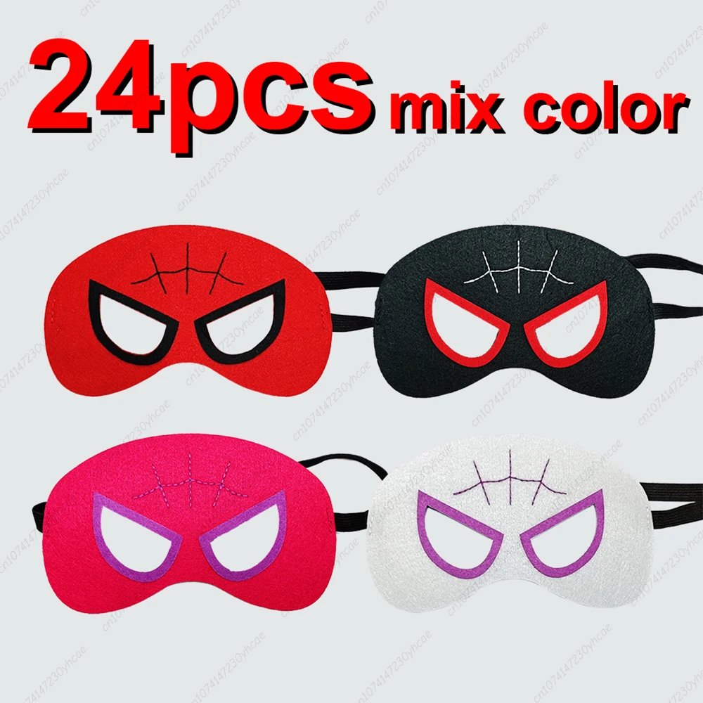 24 Pcs 디즈니 마블 스파이더 맨 할로윈 마스크 어린이를위한 슈퍼 히어로 코스프레 의상 마스크 어린이 크리스마스 파티 선물