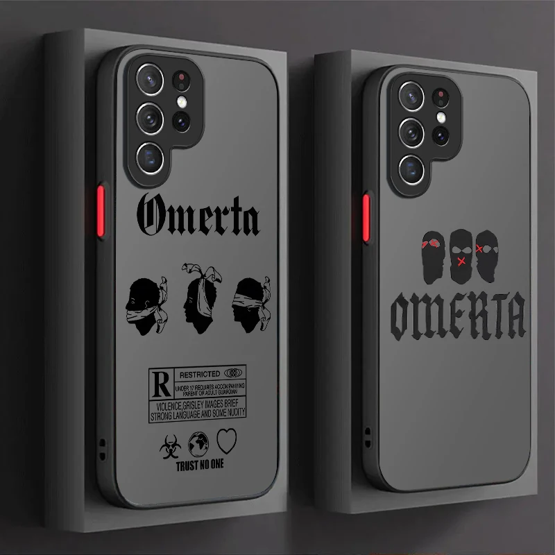 Omertas Maes Matte Case For Samsung Galaxy S24 S23 S22 Ultra S21 S20 FE S10 Plus A15 A25 A35 A55 5G Note 20 10 Shockproof Cover