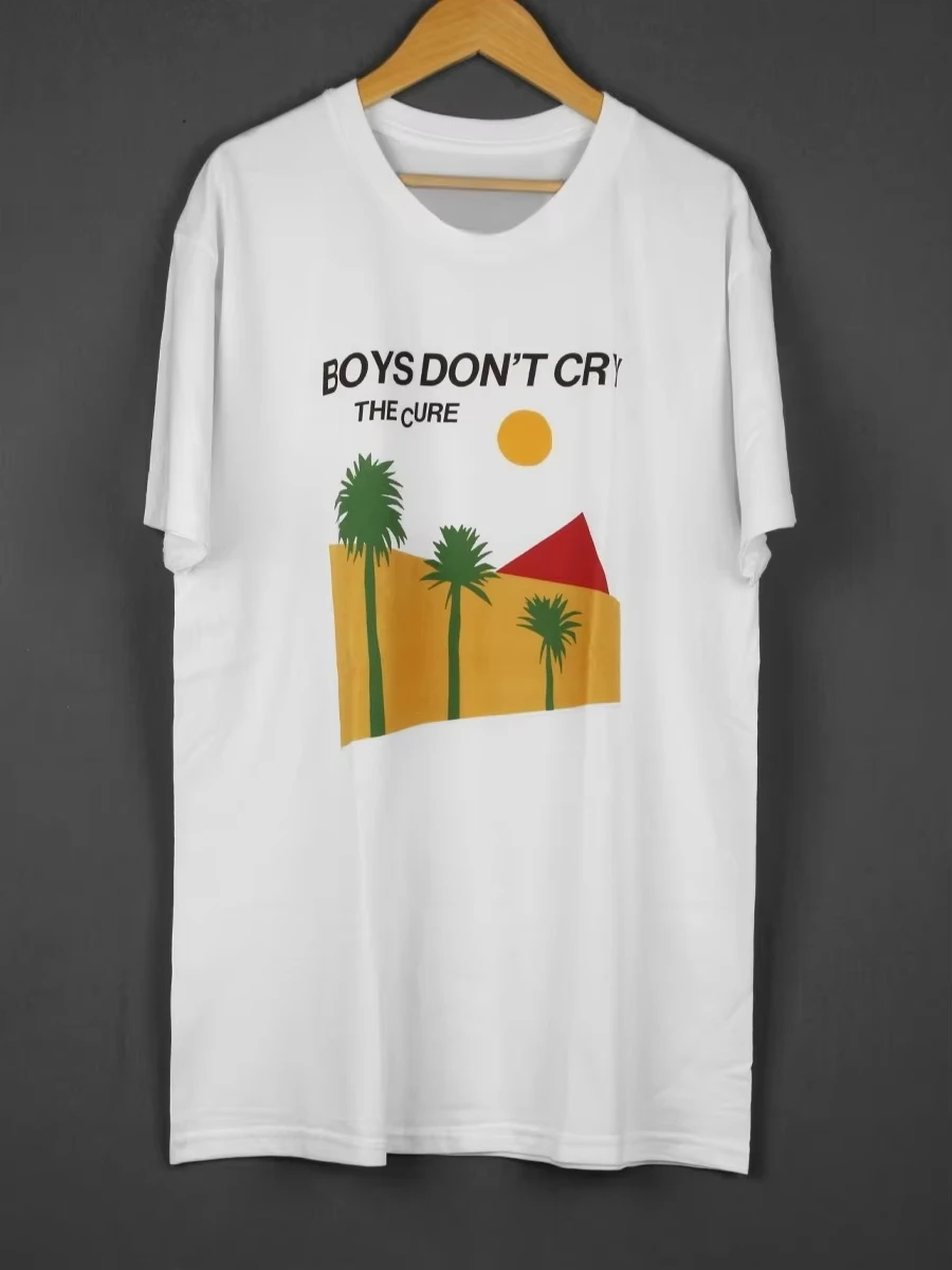 The Cure 'Boys Don't Cry' Treatment Band New Wave Post-Punk Rock Short-Sleeved T-Shirt Unisex Pure Cotton Casual Top
