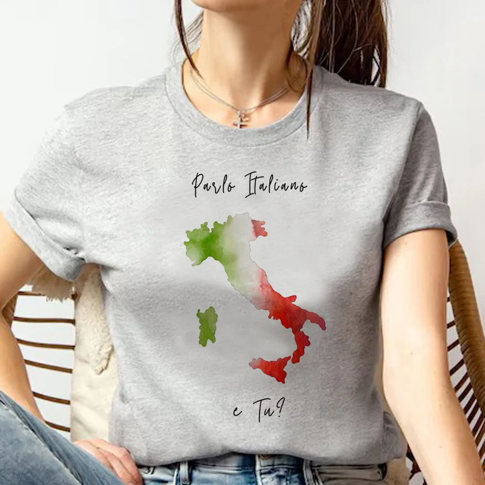 Italy t shirt women Japanese manga Y2K Tee girl graphic streetwear clothing