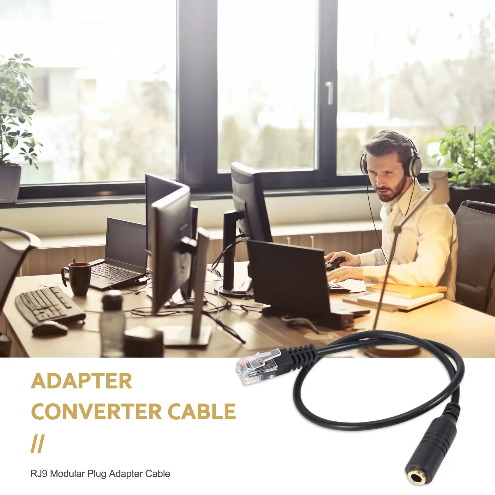 2 шт. 3,5 мм Стерео Аудио гарнитура к разъему Cisco «гнездо-штырь» RJ9 переходник конвертер кабель Шнур