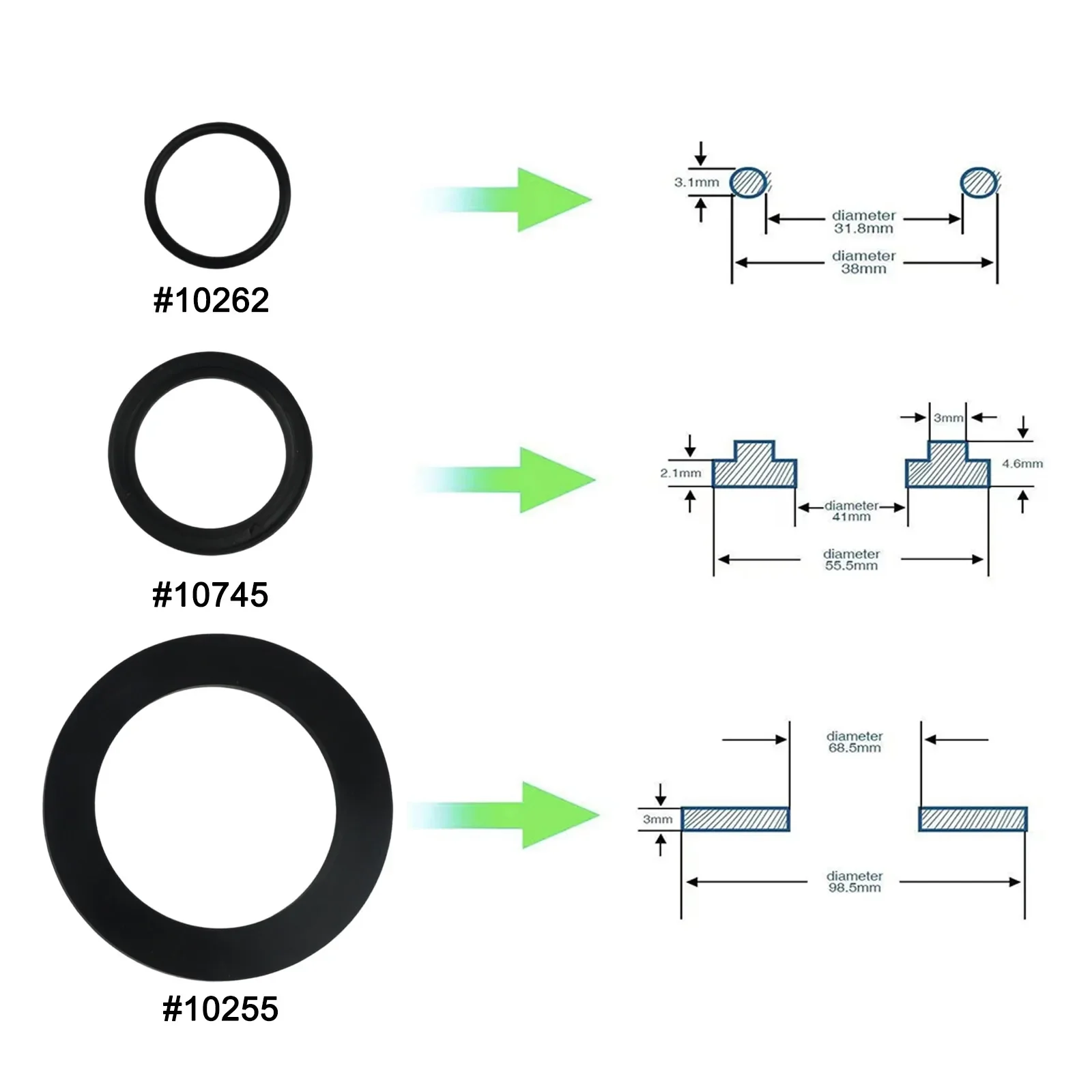 Replacement O Ring Seal Set for Intex Pool Essential Maintenance Kit for Models 10747 and 25006 6PCS or 12PCS Rubber Gaskets