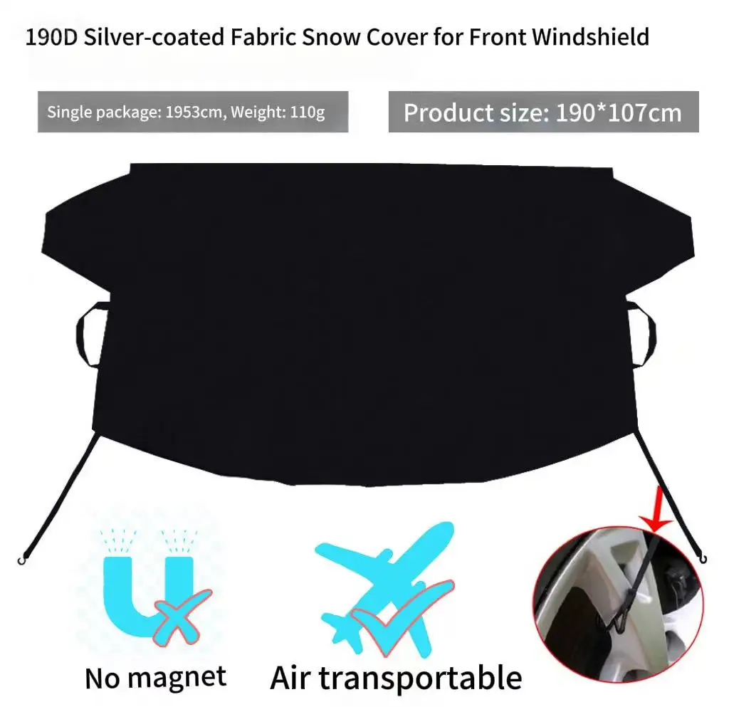 Couverture de pare-brise de neige glacée de voiture 600D Oxford, couverture de protection de pare-brise de camion, anti-gel d'hiver, accessoires automobiles