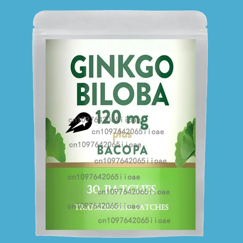 

30 Patches Ginkgo Biloba Transdermal Patches with Panax Ginseng Promotes Memory, Focus and Brain Health