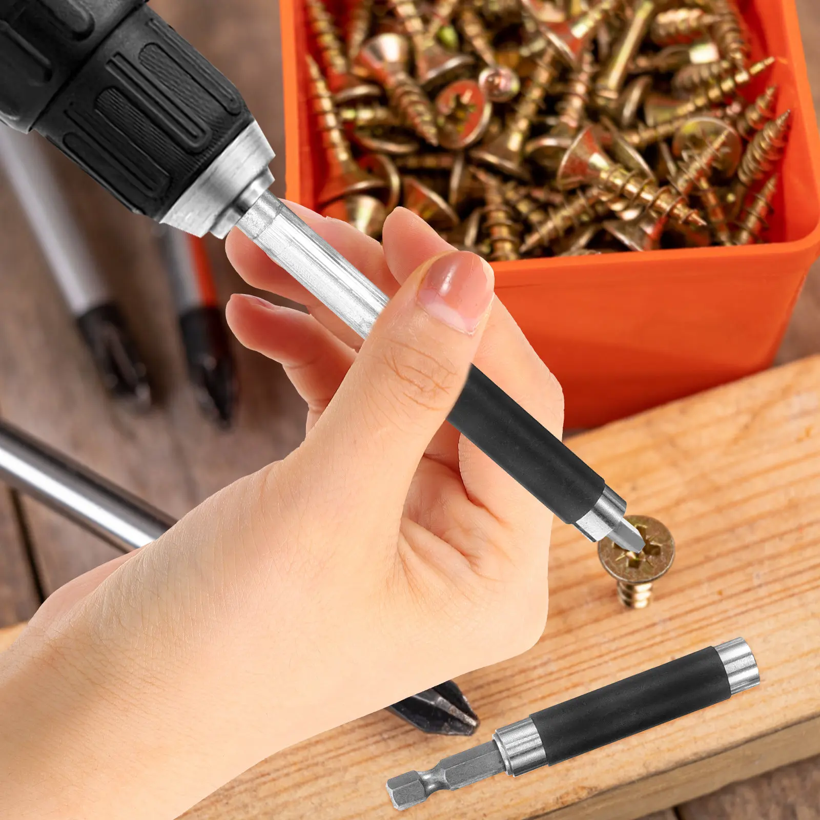 3pcs Screwdriver Screwdriver Extension With Magnet Extension Rod Magnetic Bit Holder Adjustable Drill Accessory Tool Hand Tools - view 3