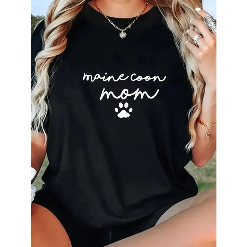 

Unisex Maine Coon Mom T-shirt Men Women Cat Lover Slogan Tee Pet Owner Gift Top