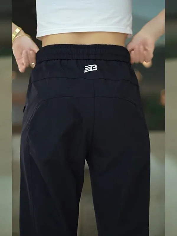 

Новинка 2025, мужские повседневные брюки, модные универсальные прямые спортивные штаны с манжетами, девять предметов, летние тонкие мужские брюки, свободный крой