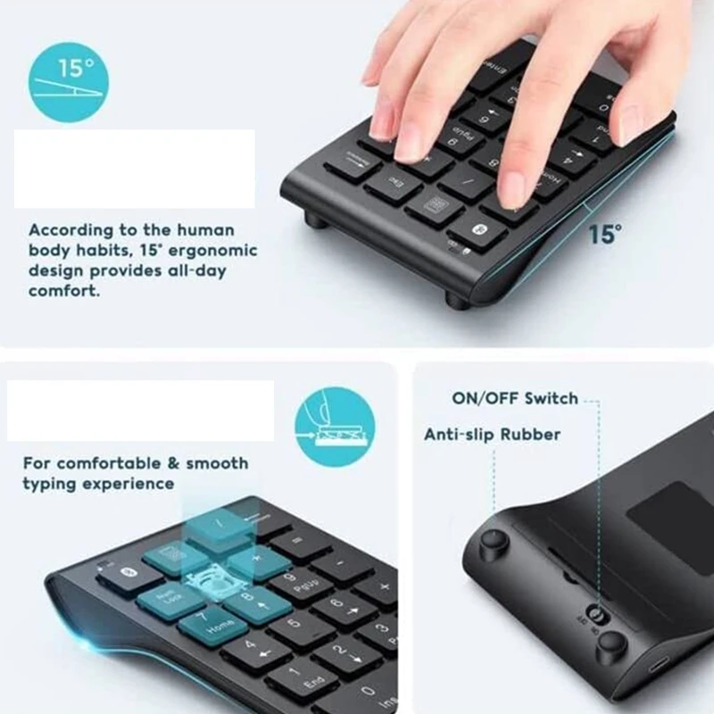 Офисная клавиатура, 22 клавиши, портативная тонкая цифровая панель для портативного компьютера, ПК, настольного компьютера, ноутбука