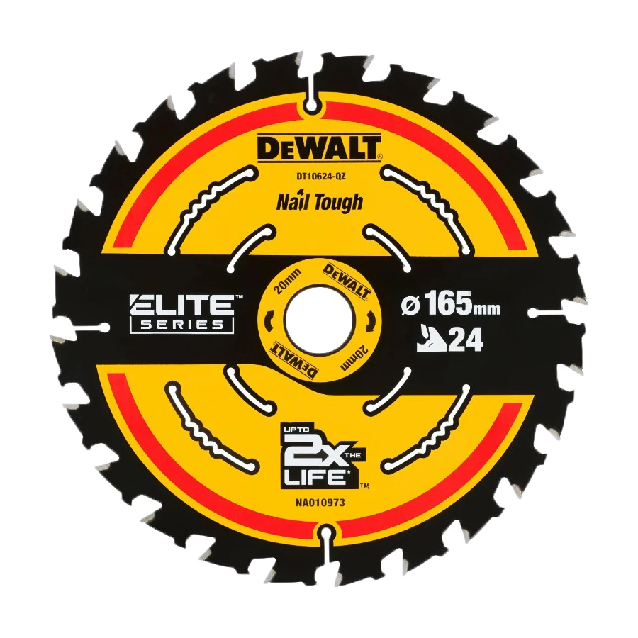 DEWALT DT10624-QZ 1/3pcs 24T Construction Circular Saw Blade for Woodworking 165×20MM Multipurpose Power Tool Accessories view 2