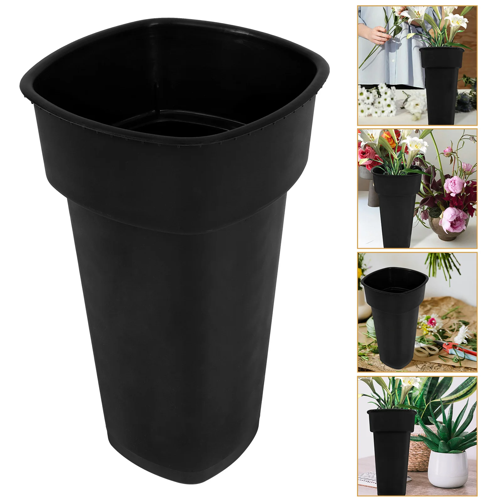 

2pcs Storage Bucket Reusable Plastic Container For Shop Home Office Decorative Pot Farmhouse Flower Vase Balcony Plant Container