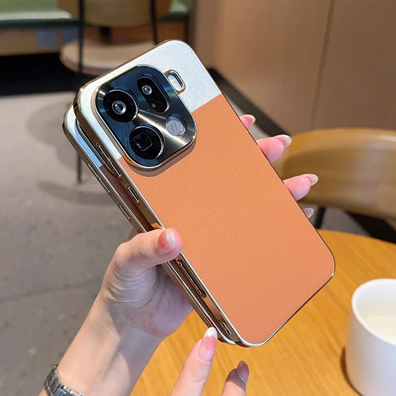 ل ممن لهم البحث X9 برو حافظة فاخرة بولي Leather الجلود الجلد تصفيح الغطاء الخلفي الواقي ل Find X9 X8 Pro X8 Ultra X8S + غلاف الهاتف