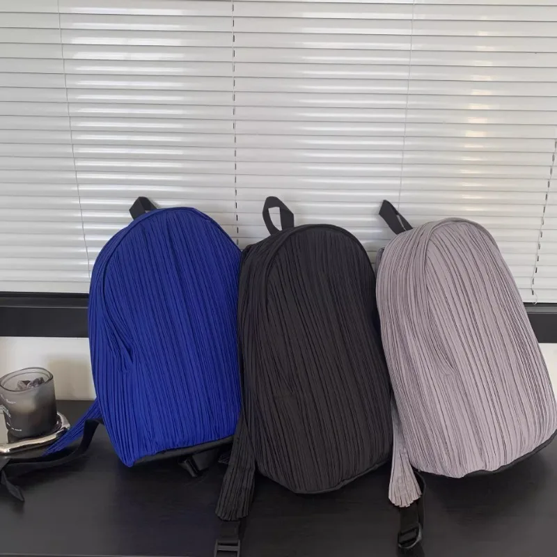 Miyake-Bolso de hombro plisado para estudiante, mochila informal ligera para ir al trabajo, ajustable, Unisex, de gran capacidad, para ordenador portátil