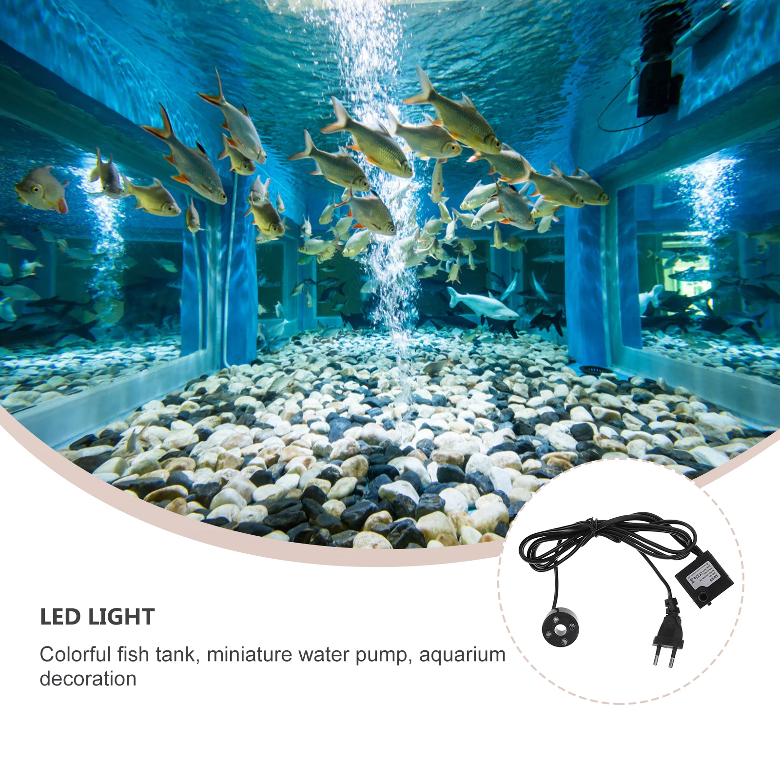 

3W Led Submersible Adjustable Saving Low Noise Aquarium Fountain Fish Tank 4 Color Lights Eu Plug Led Water Pump For