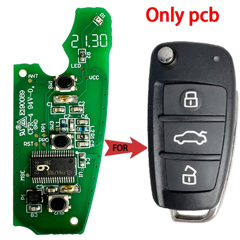 Remote Car Key PCB For Chery Tiggo 5 Flip 434Mhz ASK ID46 PCF7936A HITAG2 7936 Chip 3 Buttons 18072304161J6010 J60-7900010 - view 3