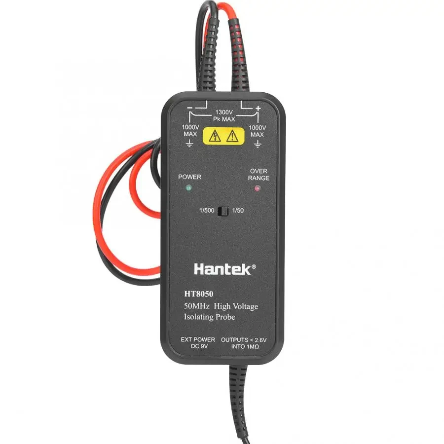 Hantek HT8050H8100 High Voltage Isolated Differential Probe 50MHZ-100MHZ 1/50 1/500 Two-Stage Attenuation for Oscilloscope