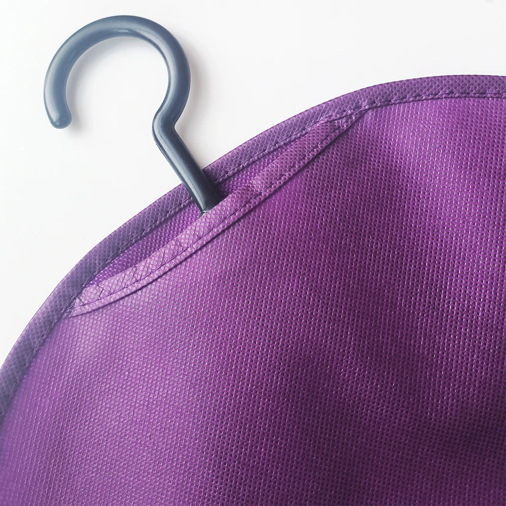 6/3/2/1 個紫不織布防塵かつらキャリアバッグロングヘアエクステンション収納袋プラスチックハンガーかつら包装袋