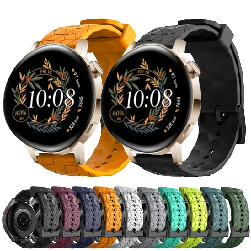 Silicone Strap For Huawei Watch GT 3 GT 2 42mm 46mm/GT Runner/GT3 Pro 20mm 22mm Football Pattern Band For Huawei Watch 3 Pro