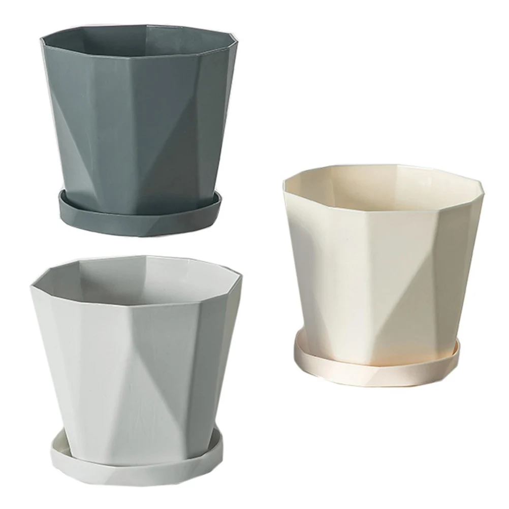 

Large Green Pots Plastic Flower Pot for Indoor Succulents Balcony Garden Bottom Holes Plastic Plant Pot Removable Tray