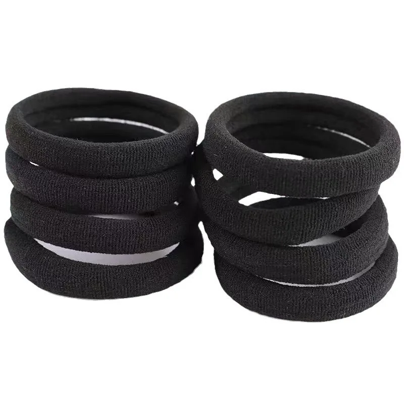 10/60/100pcs 4cm Black Hair Bands for Women Girls Hairband High Elastic Rubber Hair Ties Ponytail Holder Scrunchies Accessorie