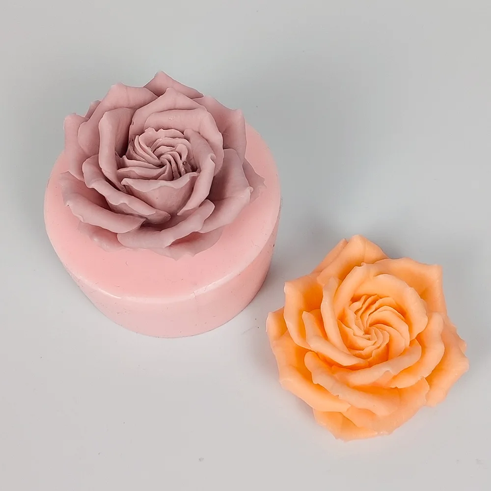 3D Roses Flower Moulds Flowers Blooming Rose Soap Molds Silicone Candle Mold Wedding Birthday Valentine's Day Clay Resin HC0451