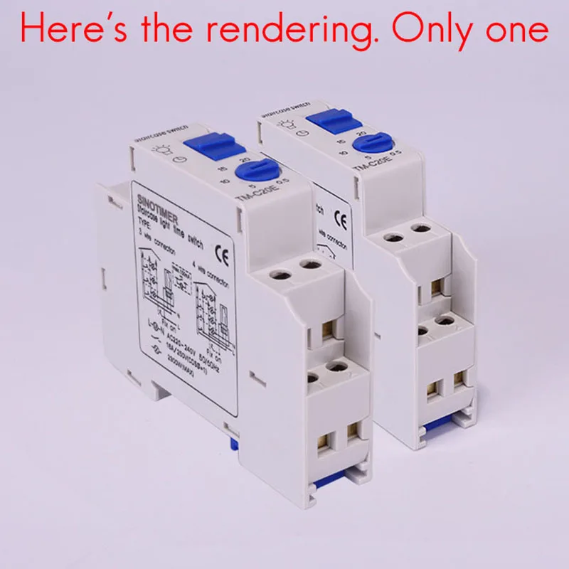 SINOTIMER TM-C20E 20 Minutes Stair Light Delay Timer DHC Relay Normally Open Contact Ad Timer Switch Timer