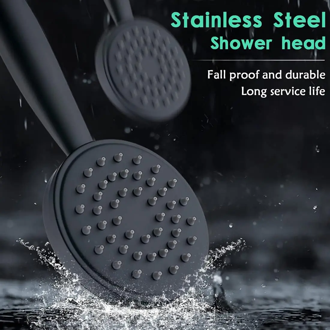 100% Metal Hand Held Shower Head with 70'' Hose and Holder | Made with Stainless Steel and Brass | High Pressure Handheld