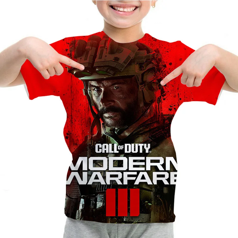 Women Game Call of Duty Warzone Pattern Tshirts Boy Girl Fun Play Short Sleeve Kids 3D Print T-shirt Custom Can DIY Tshirt Tops