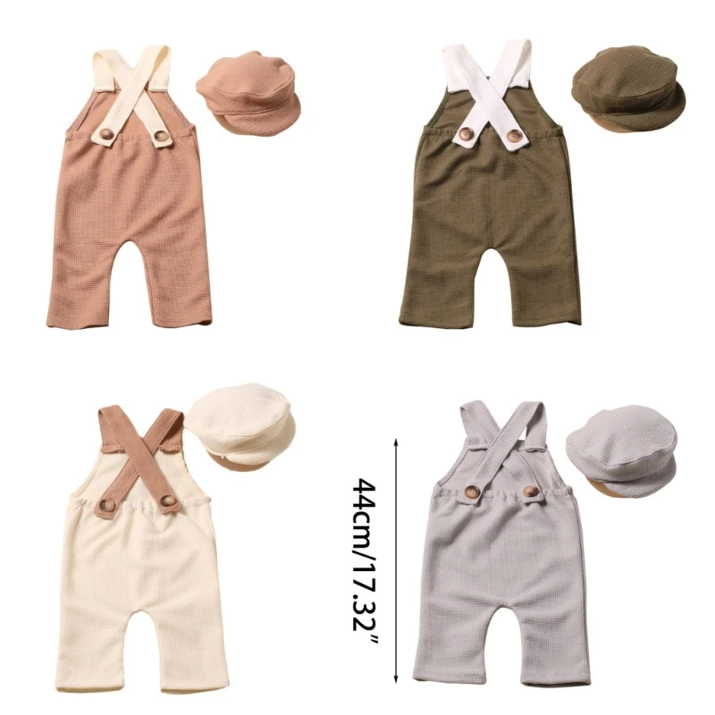 Baby Photoshooting Props Photo Costume Photo Suit Accessories Pants  Cap Newborn Photo Clothes Photography Props D5QA