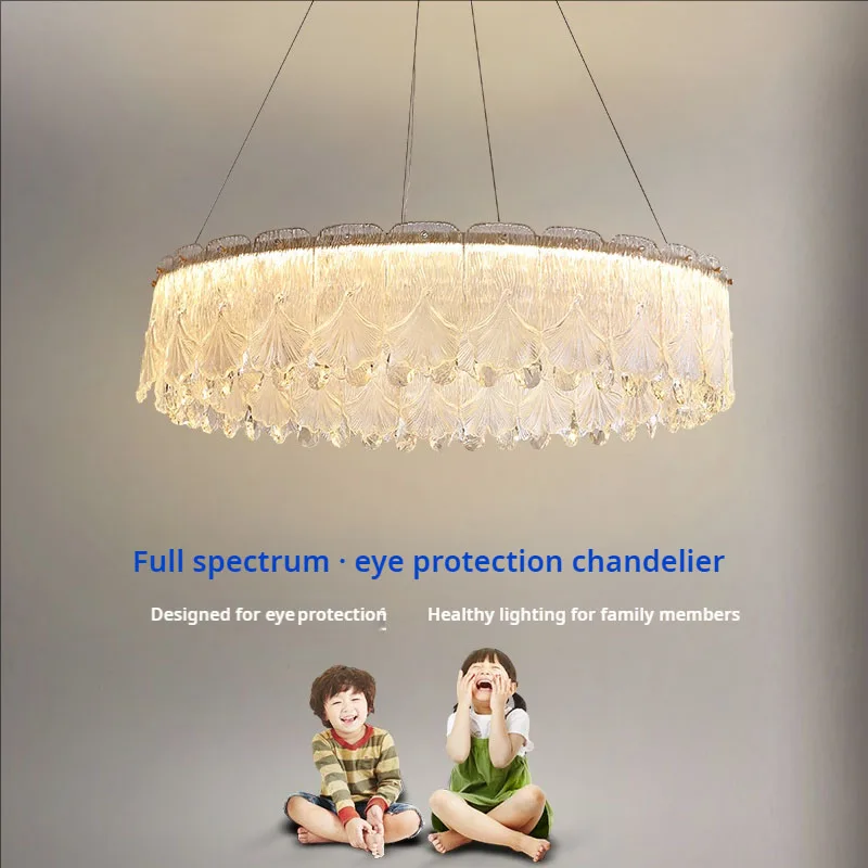 

French Light Luxury Crystal Chandelier Living Room 2025 New Simple Modern Glass Cream Style Dining Room Bedroom Flower Lamps