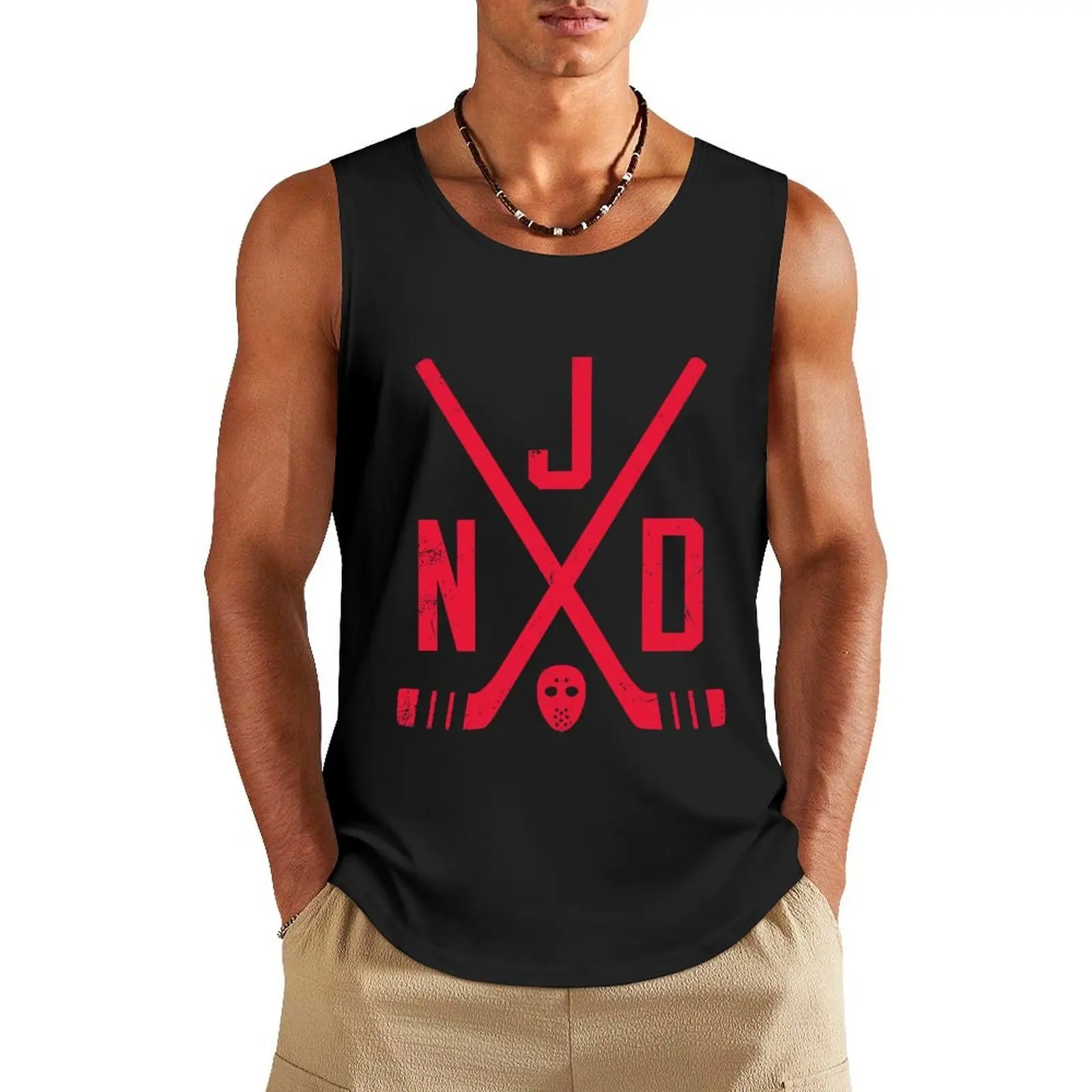 

NJ..D Retro Sticks - Black Classic T-Shirt Tank Top fitness clothing for men Men's vest Gym clothes