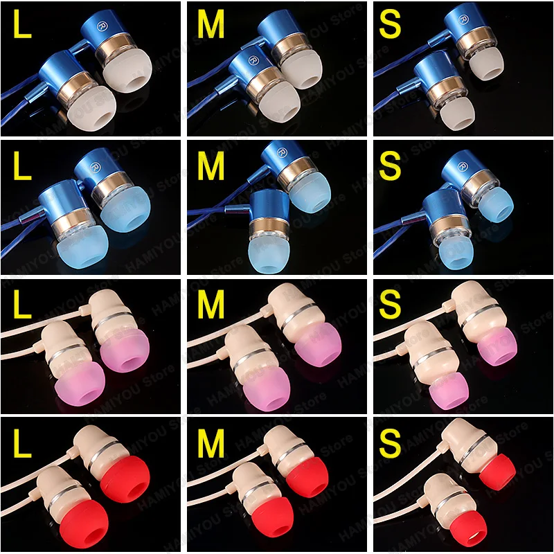 1/3box in Ear Headphone Eartip L M S Covers Silicone Replacement Accessories Earphone Noise Reduction Ear Plugs Soft Earbuds Cap