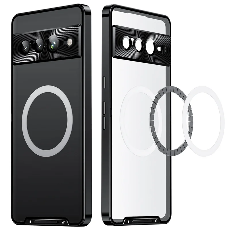 For Magsafe Metal Case For Google Pixel 7 Pro Aluminium Alloy Camera Lens Glass Film Cover For Pixel 7 Pro Case